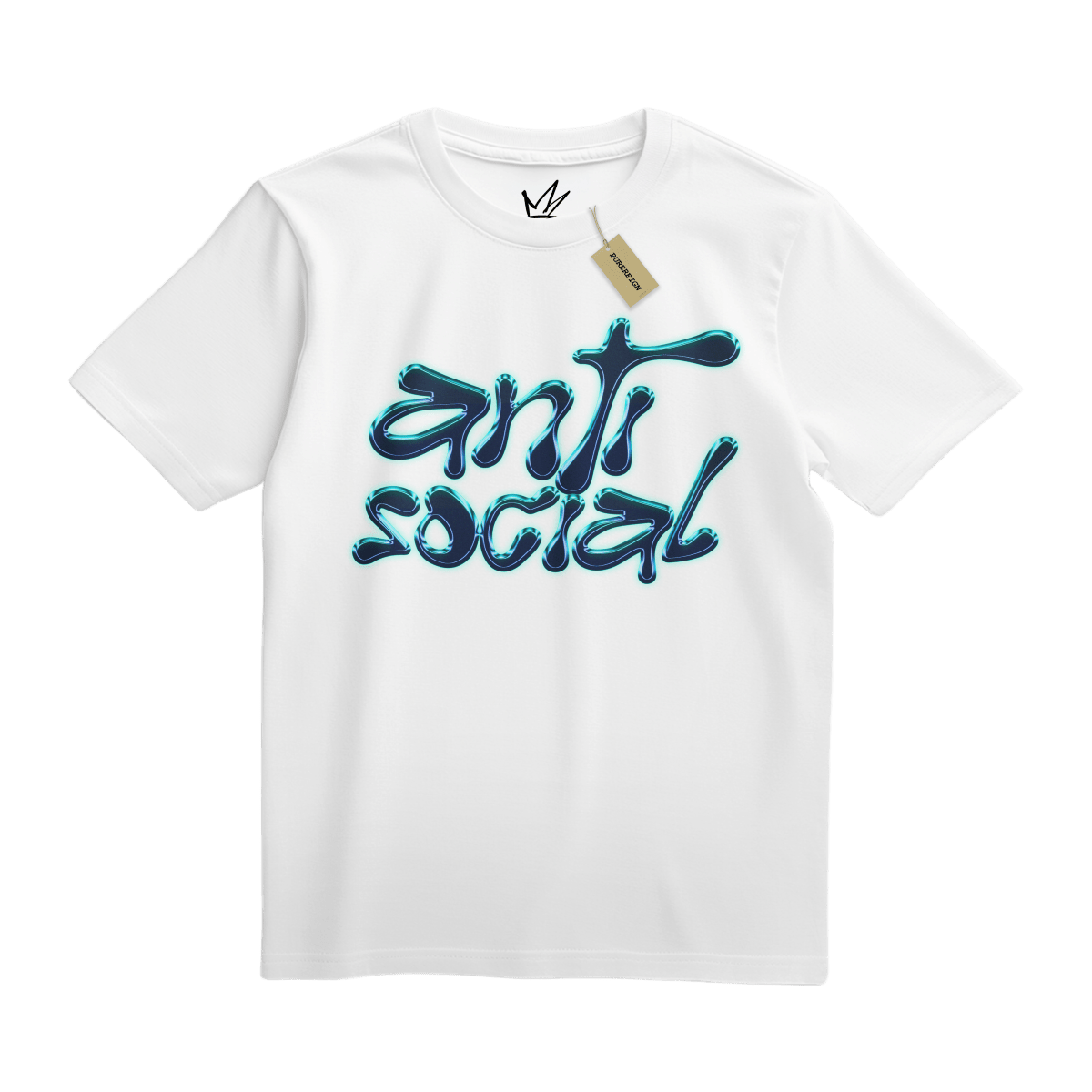 Blue Anti Social Tee - T-Shirt - PureReign Clothing