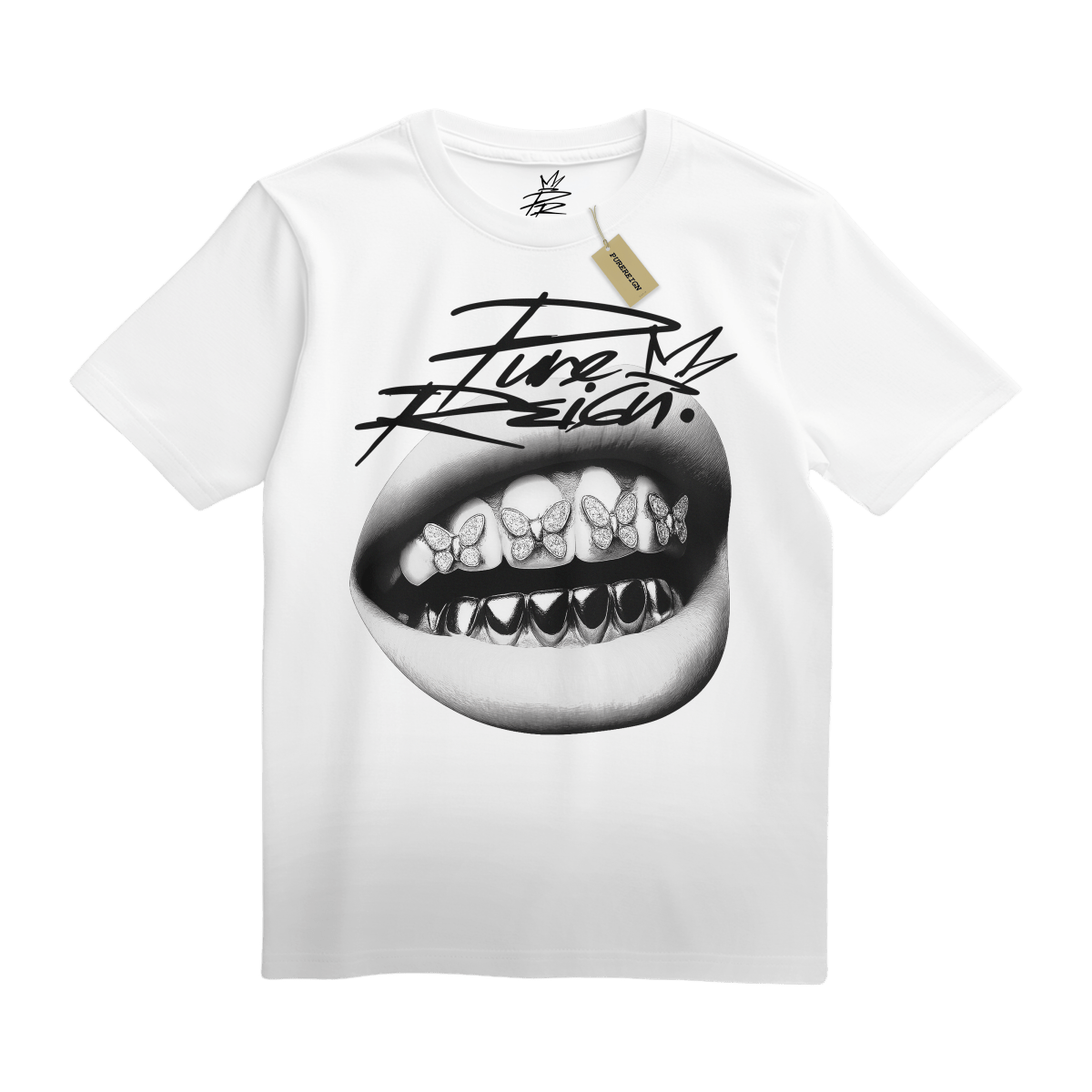 Butterfly Gem Stone Grillz Tee - T-Shirt - PureReign Clothing