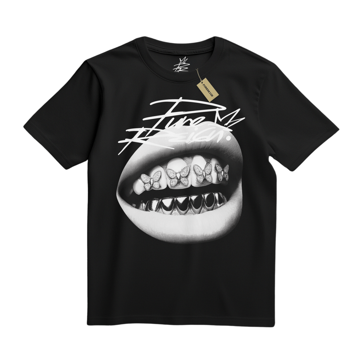 Butterfly Gem Stone Grillz Tee - T-Shirt - PureReign Clothing