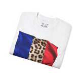 Leopard Print France Flag Tee - T-Shirt - PureReign Clothing