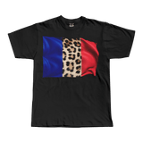 Leopard Print France Flag Tee - T-Shirt - PureReign Clothing