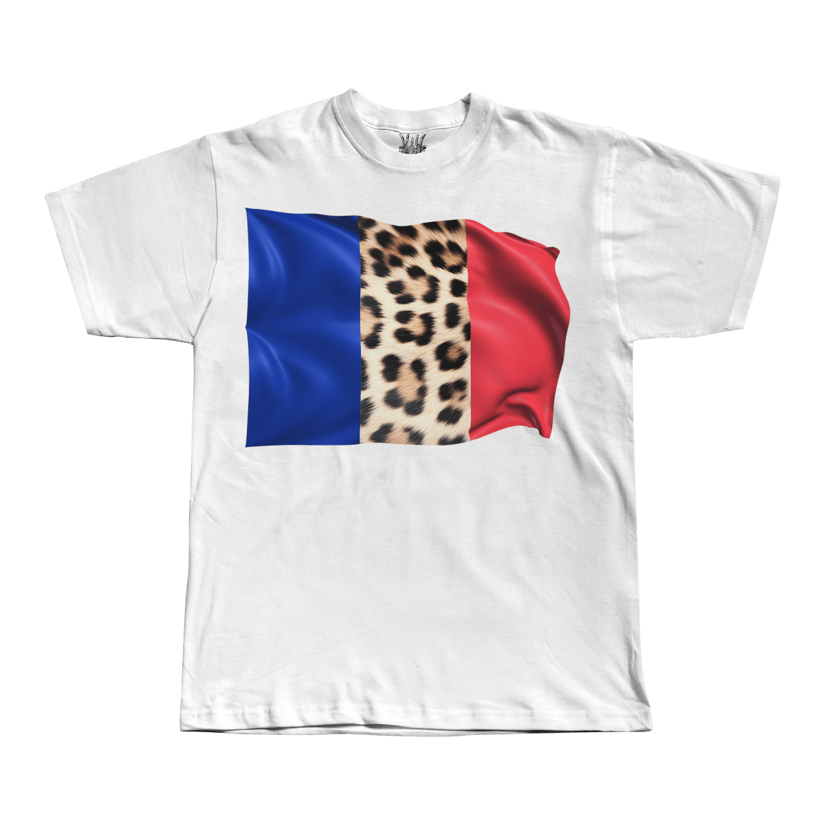 Leopard Print France Flag Tee - T-Shirt - PureReign Clothing