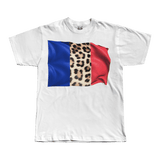 Leopard Print France Flag Tee - T-Shirt - PureReign Clothing
